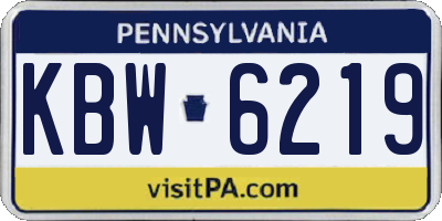 PA license plate KBW6219