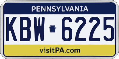 PA license plate KBW6225