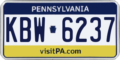 PA license plate KBW6237