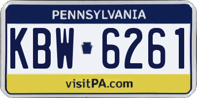 PA license plate KBW6261