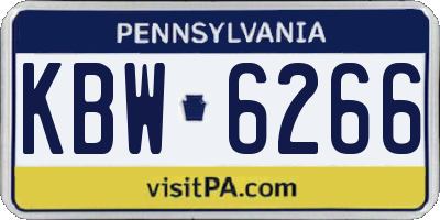 PA license plate KBW6266