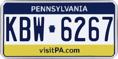 PA license plate KBW6267