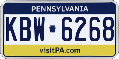 PA license plate KBW6268