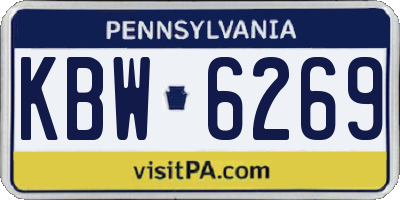 PA license plate KBW6269