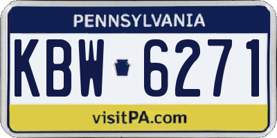 PA license plate KBW6271