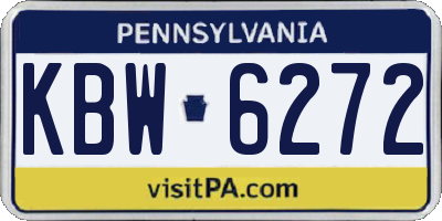 PA license plate KBW6272