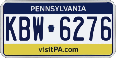 PA license plate KBW6276