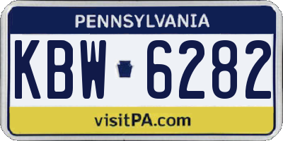 PA license plate KBW6282