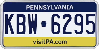 PA license plate KBW6295