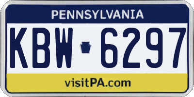PA license plate KBW6297