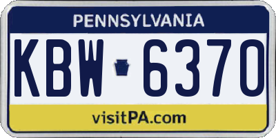 PA license plate KBW6370