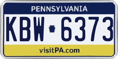 PA license plate KBW6373
