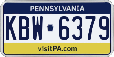 PA license plate KBW6379