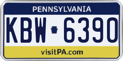 PA license plate KBW6390