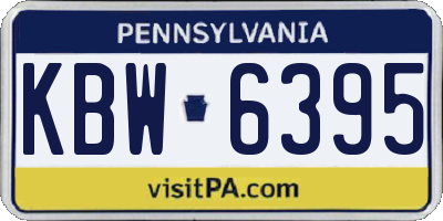 PA license plate KBW6395