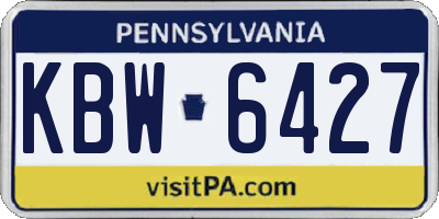 PA license plate KBW6427