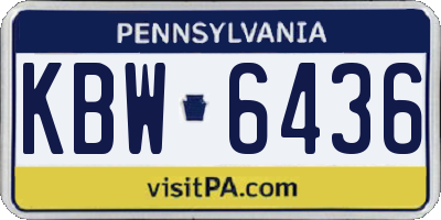 PA license plate KBW6436