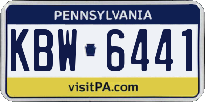 PA license plate KBW6441