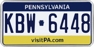 PA license plate KBW6448