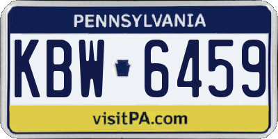 PA license plate KBW6459