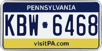 PA license plate KBW6468