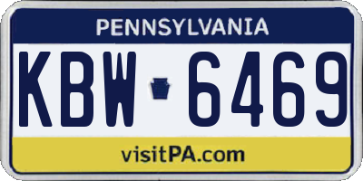 PA license plate KBW6469