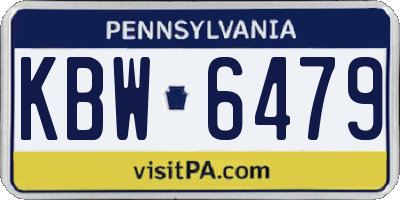 PA license plate KBW6479