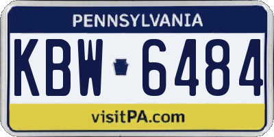 PA license plate KBW6484