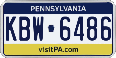 PA license plate KBW6486