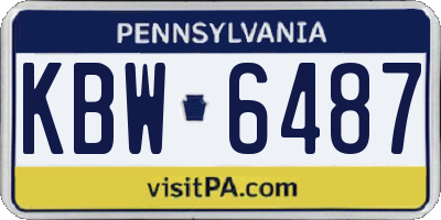 PA license plate KBW6487