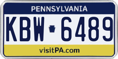 PA license plate KBW6489