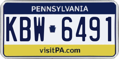 PA license plate KBW6491