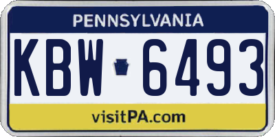 PA license plate KBW6493