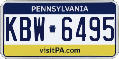 PA license plate KBW6495