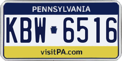 PA license plate KBW6516