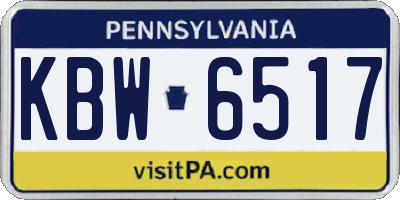 PA license plate KBW6517