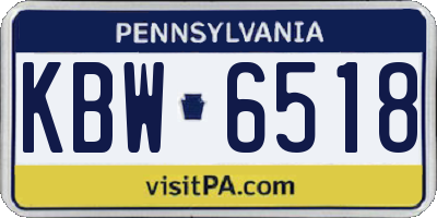 PA license plate KBW6518