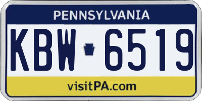 PA license plate KBW6519