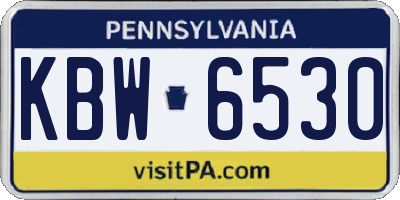 PA license plate KBW6530