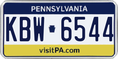 PA license plate KBW6544