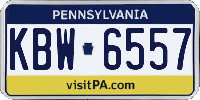 PA license plate KBW6557