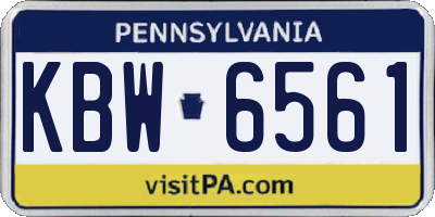 PA license plate KBW6561