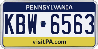 PA license plate KBW6563