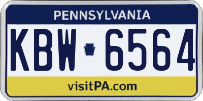 PA license plate KBW6564