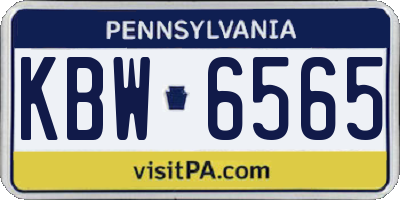 PA license plate KBW6565