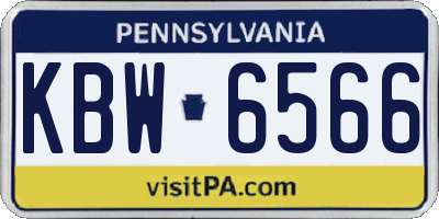PA license plate KBW6566