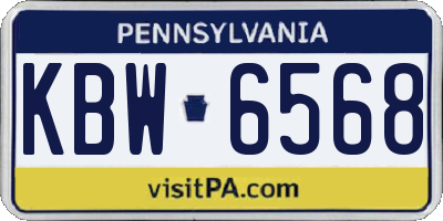 PA license plate KBW6568