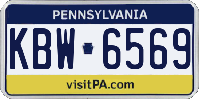 PA license plate KBW6569