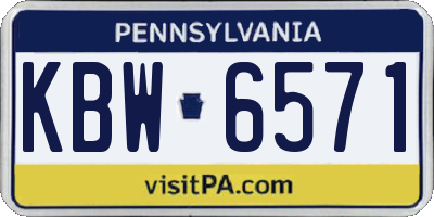 PA license plate KBW6571