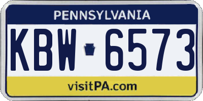 PA license plate KBW6573